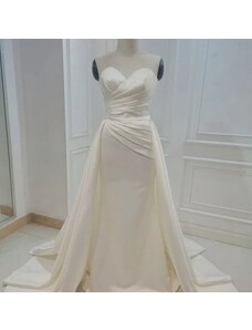 Donna Bridal sexy saténové svatební šaty s odnímatelnou vlečkou