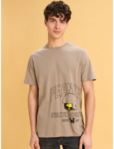 Sinsay - T-Shirt mit aufdruck Snoopy - hnědá