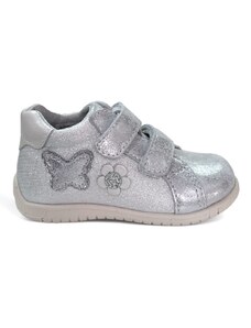 CICIBAN Dětská kotníková celoroční obuv stříbrná s motýlkem