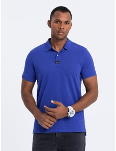 Ombre Clothing Pánská polokošile s límečkem - intenzivní modrá V9 S1745