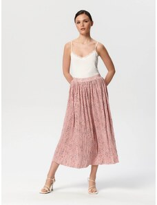 Sinsay - Plisovaná midi sukně - růžová