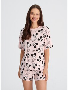 Sinsay - Bavlněná pyžamová souprava Mickey Mouse - růžová