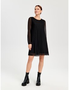 Sinsay - Mini šaty z žebrovaného úpletu - černá