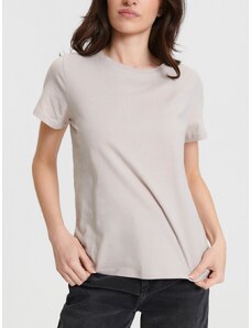 Sinsay - Bavlněné tričko - béžová