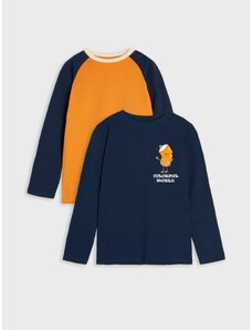 Sinsay - Sada 2 triček s dlouhými rukávy - oranžová