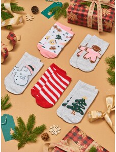 Sinsay - Sada 7 párů vánočních ponožek - vícebarevná