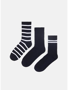 Sinsay - Sada 3 párů ponožek - indigo