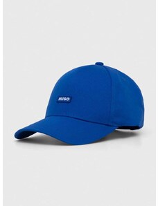 Bavlněná baseballová čepice Hugo Blue s aplikací