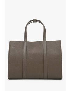 Women's Brown Shopper Bag made of Genuine Leather Estro ER00114413