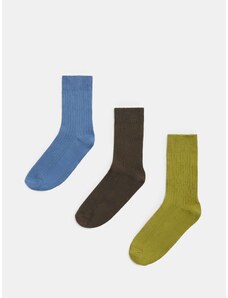 Sinsay - Sada 3 párů ponožek z žebrovaného úpletu - vícebarevná