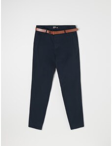 Sinsay - Chino kalhoty s páskem - námořnická modrá