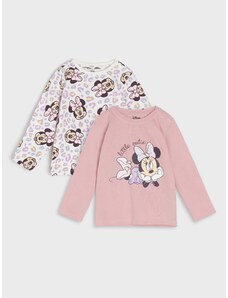 Sinsay - Sada 2 triček s dlouhými rukávy Minnie Mouse - světle fialová