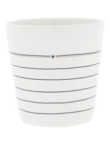 Bastion Collections Keramický latte hrnek White Stripes 300 ml