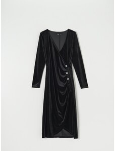 Sinsay - Midi šaty s nabíráním - černá