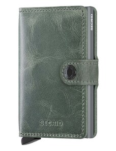 Kožená peněženka Secrid Miniwallet Vintage Sage zelená barva