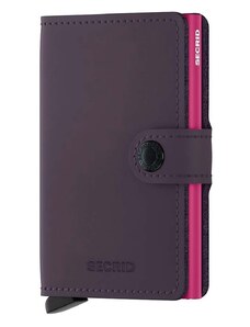 Kožená peněženka Secrid Miniwallet Matte Dark Purple-Fuchsia fialová barva