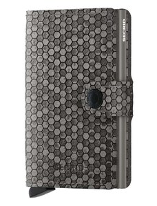 Kožená peněženka Secrid Miniwallet Hexagon Grey šedá barva
