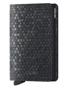 Kožená peněženka Secrid Slimwallet Hexagon Black černá barva