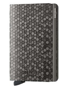 Kožená peněženka Secrid Slimwallet Hexagon Grey šedá barva