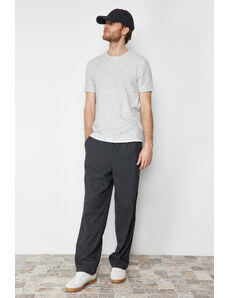 Trendyol Gray Melange Regular/Normal Fit Textured Basic T-Shirt