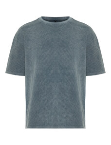 Trendyol Limited Edition Anthracite Relaxed/Comfortable Cut Pale Effect Textured T-Shirt
