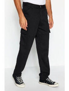 Trendyol Black Pocketed Woven Regular Fit Cargo Trousers