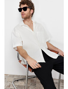 Trendyol White Oversize Fit Collar Shirt