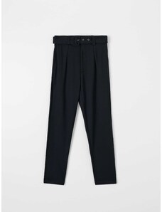 Sinsay - Kalhoty s páskem - černá