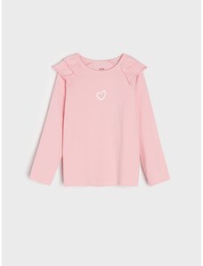 Sinsay - Tričko s dlouhými rukávy - pastelová růžová