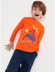 Sinsay - Tričko s dlouhými rukávy Spiderman - oranžová