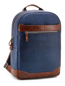 Modrý kožený batoh Valmio York 16L