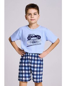 Taro Chlapecké pyžamo Owen modré s terénním vozidlem