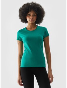 4F Dámské hladké tričko slim - zelené
