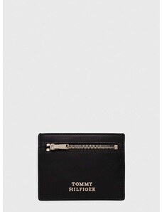 Kožená peněženka Tommy Hilfiger černá barva, AW0AW16215
