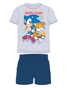 Ježek SONIC - licence Chlapecké pyžamo - Ježek Sonic 5204011, šedý melír / tmavě modrá