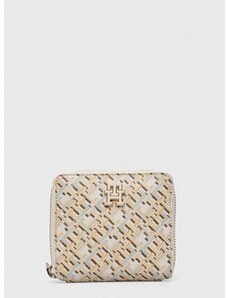 Kožená peněženka Tommy Hilfiger béžová barva, AW0AW16010