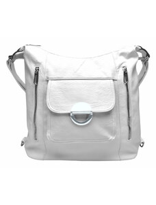 Tapple Velký bílý kabelko-batoh 2v1 s kapsami