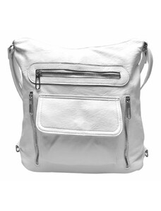 Tapple Praktický bílý kabelko-batoh 2v1 s kapsami