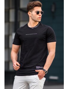 Madmext Black Men's Printed T-Shirt 5258