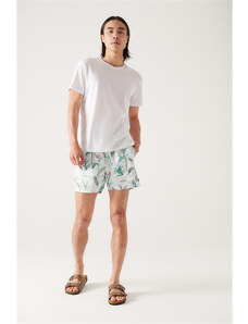 Avva Men's Water Green Printed Marine Shorts