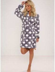 Women's bathrobe De Lafense 323 Dots S-2XL grey 102