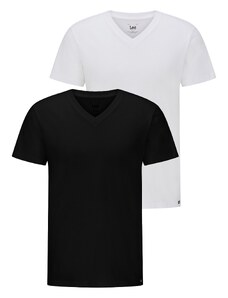 Pánská trička dvoubalení LEE L62ECMKW 112145317 TWIN PACK V NECK Black White