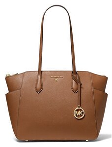 Michael Kors kožená kabelka Marilyn medium luggage hnědá