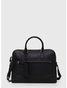 Kožená taška na notebook Polo Ralph Lauren černá barva