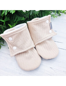 Kulišárny Capáčky barefoot s fleesem RIB Light beige