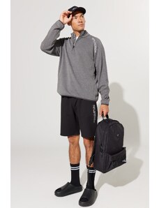 AC&Co / Altınyıldız Classics Men's Black Standard Fit Regular Cut Shorts with Pocket. Comfortable Knitted Shorts.