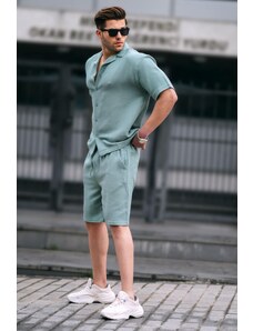 Madmext Men's Mint Green Basic Shorts Set 5940