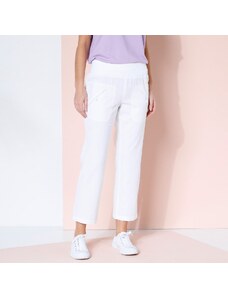 Blancheporte 7/8 rovné kalhoty s pružným pasem biela 38