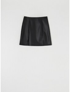 Sinsay - Koženková mini sukně - černá