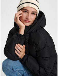 Sinsay - Prošívaná bunda s kapucí - černá